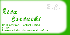 rita csetneki business card